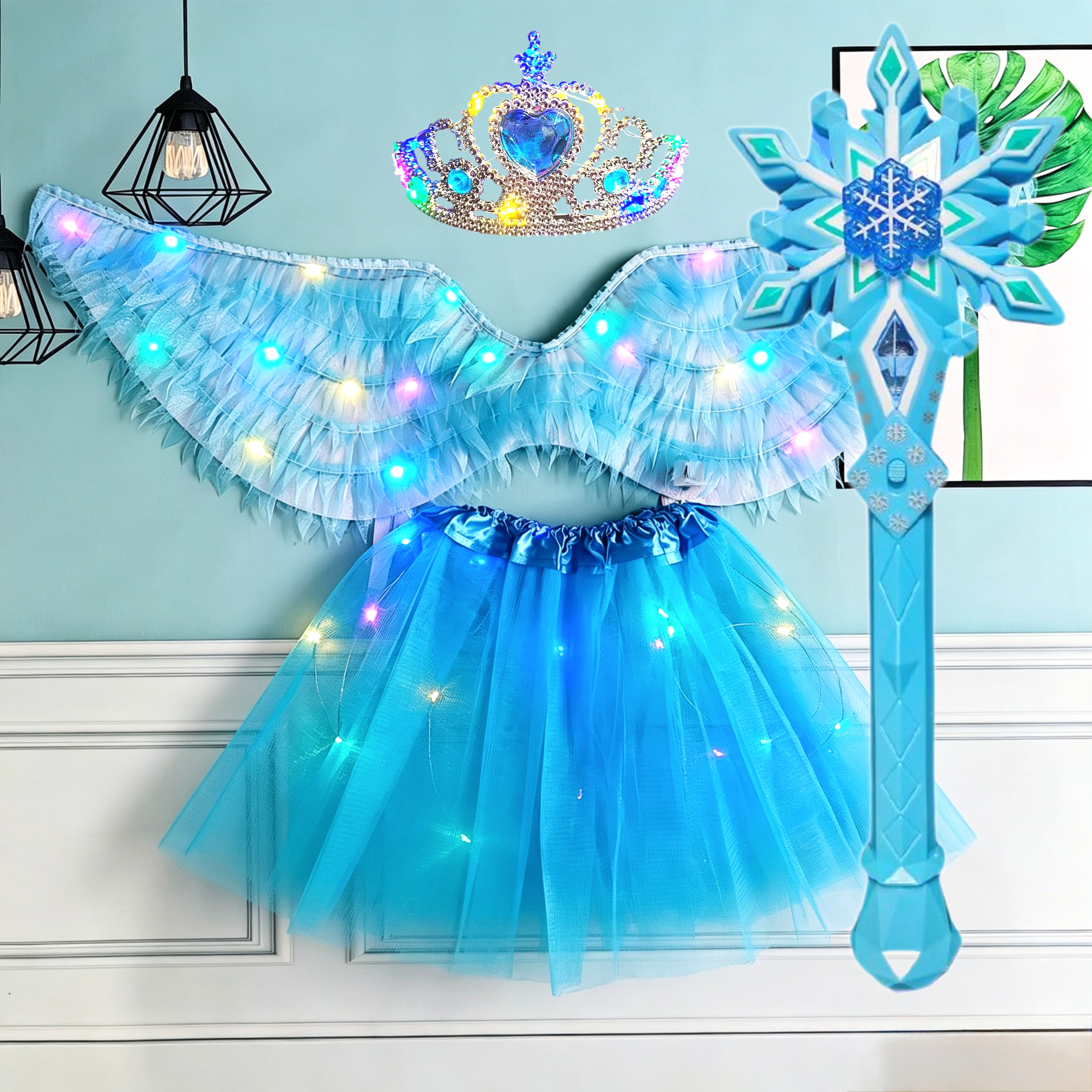 冰雪奇缘爱莎发光翅膀音乐魔法棒