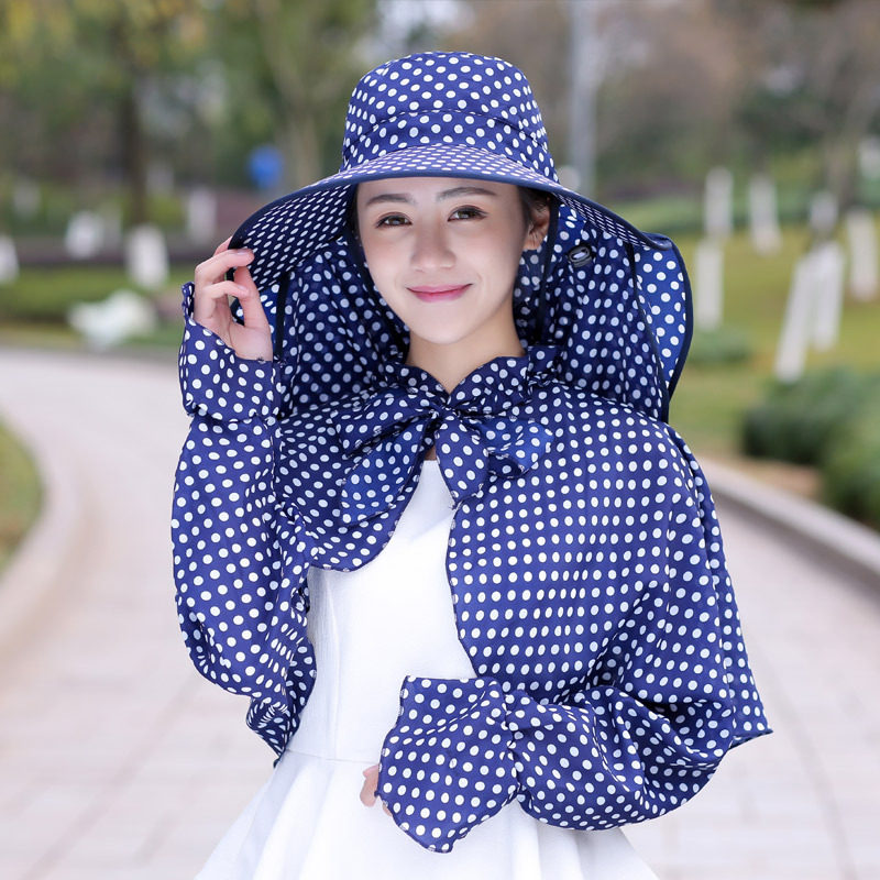 女士360度大沿防晒披肩衣帽子