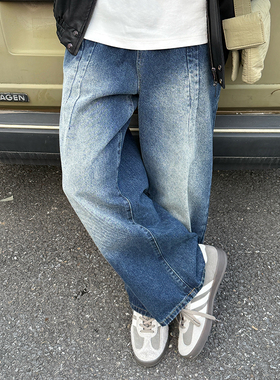 蓝色牛仔裤男生2025新款春秋季长裤子休闲百搭宽松日常水洗