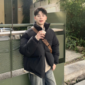 加厚保暖轻薄外套面包服 2026新款 黑色立领短款 夹克棉服男生冬季