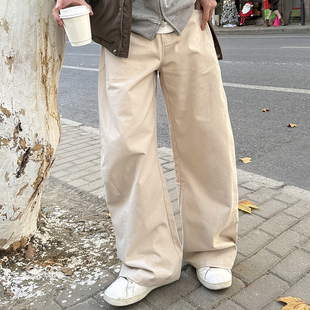 纯棉弯刀休闲裤 浅色百搭裤 冬季 宽松休闲长裤 子男冬 男生新款 男款