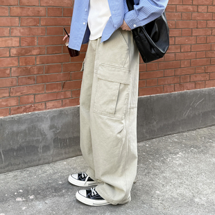 纯棉直筒工装 Pants 裤 春季 男 日系复古宽松休闲长裤 重磅Cargo
