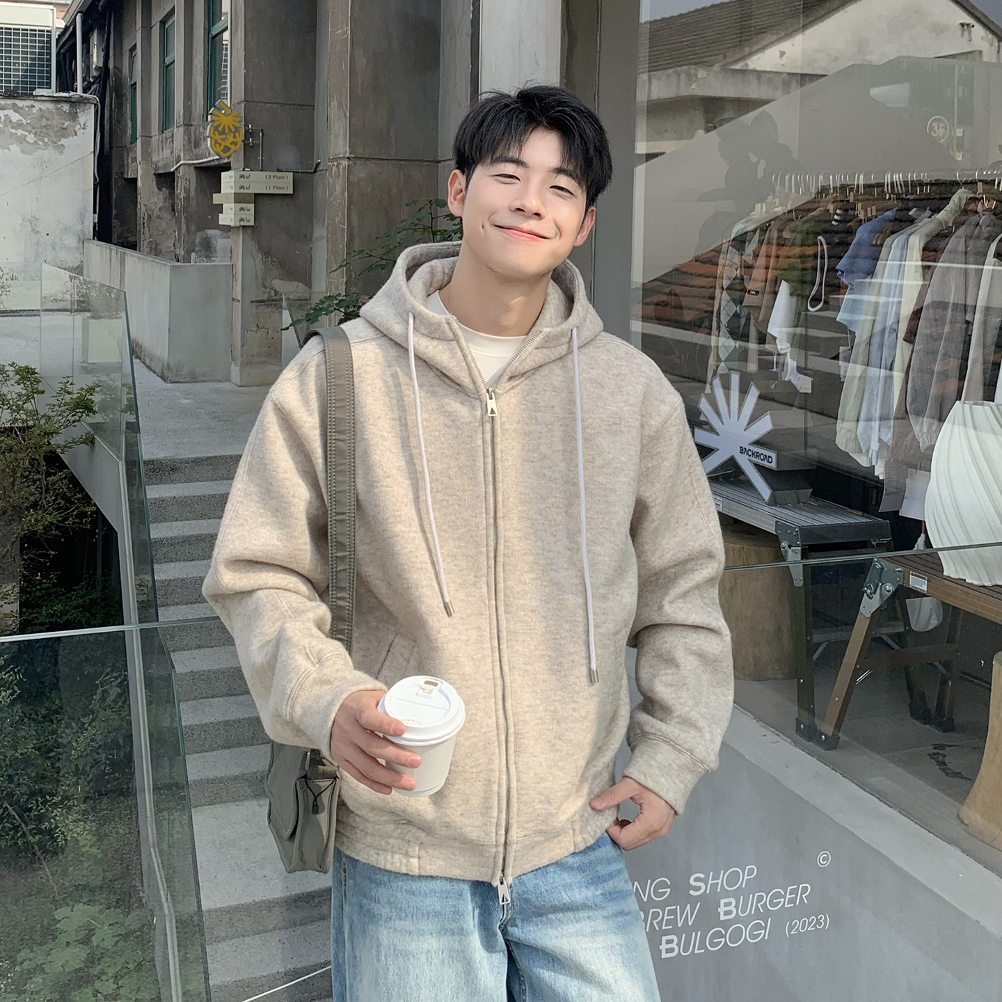 460g重磅连帽开衫加绒卫衣男秋冬季内搭针织衫羊毛毛衣2025新款