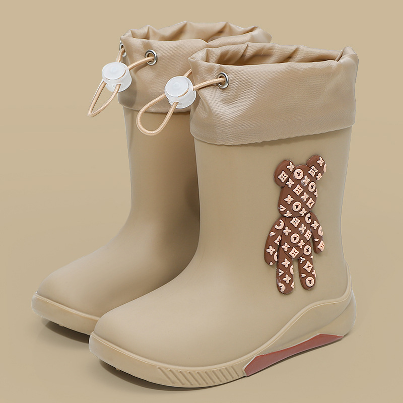 中帮男女童雨靴可爱韩系防水鞋