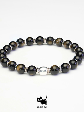 925纯银收藏级7A双眼金曜石手串