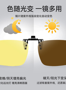 可上翻日夜两用墨镜夹片偏光镜