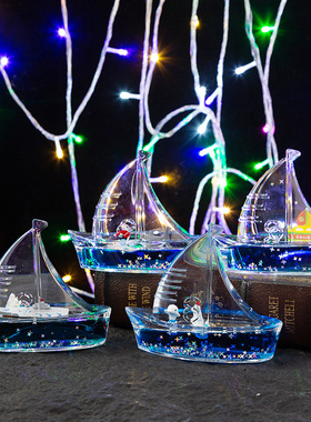 创意大帆船型油滴摆件地中海