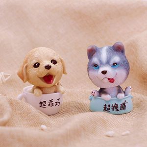 车载创意可爱摇头狗狗 汽车摆件卡通公仔小猫咪摆饰车内装饰玩偶