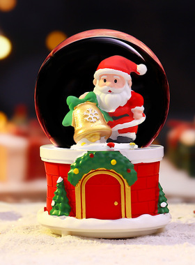 网红热卖圣诞水晶球玻璃球音乐盒
