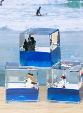 地中海帆船油滴液体沙漏办公