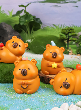 卡皮巴拉迷你摆件办公室桌面汽车