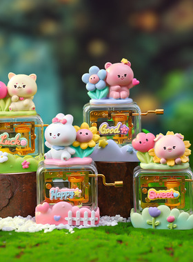 萌宠音乐会创意猫咪手摇式音乐盒