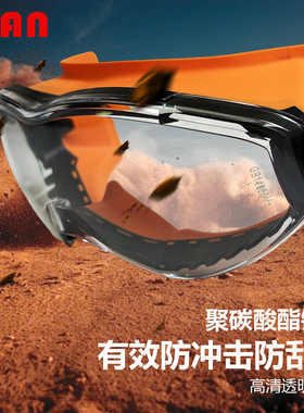 VIAN1663AF 安全眼镜 GB 国标认证打磨防飞溅防雾防护目镜