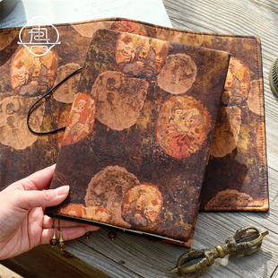 真我 莫高窟 非遗香云纱桑蚕丝手账手工布书衣日记笔记a56手帐本