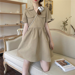 A-line pleated frock dress for women