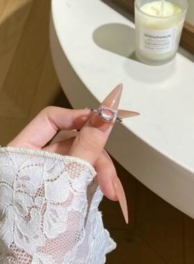 天然水沫玉小猫喵了个咪戒指女款时尚百搭饰品潮流国风简约招财
