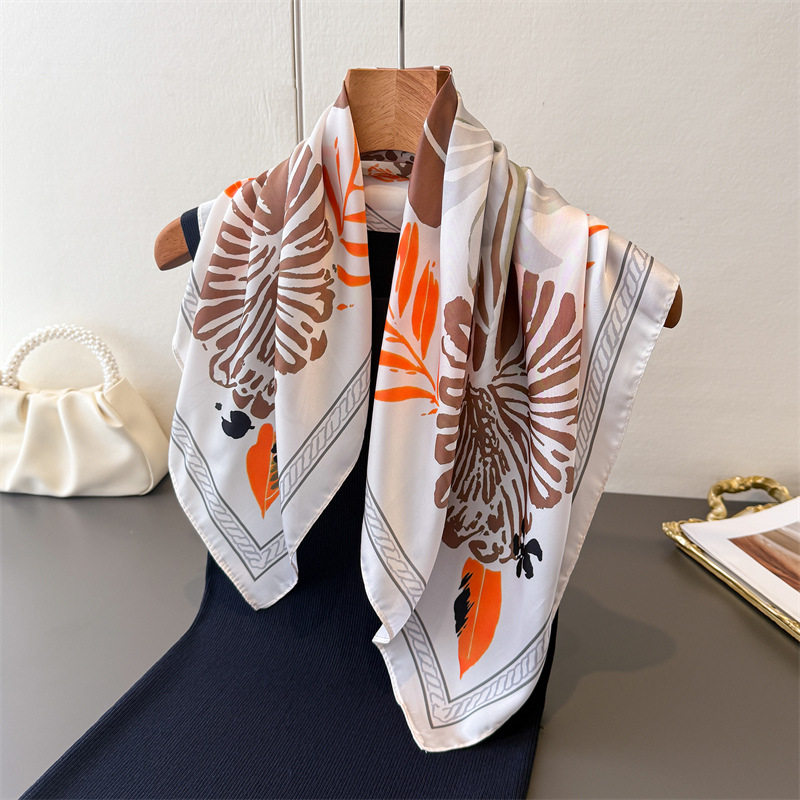 学生复古大花朵方巾披肩领巾女孩围巾/丝巾/披肩