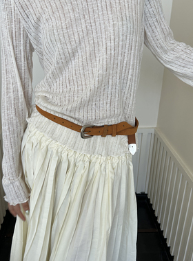 sunsway二层牛皮香妃绒面真皮皮带美拉德简约通勤百搭配饰腰带