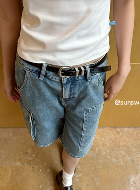 sunsway男女真皮复古小众腰带