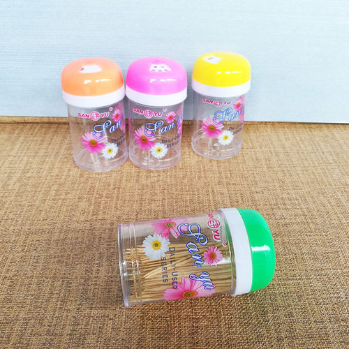 20个更划算三宇2008牙签瓶塑料透明牙签筒家庭餐厅调料罐筒花朵
