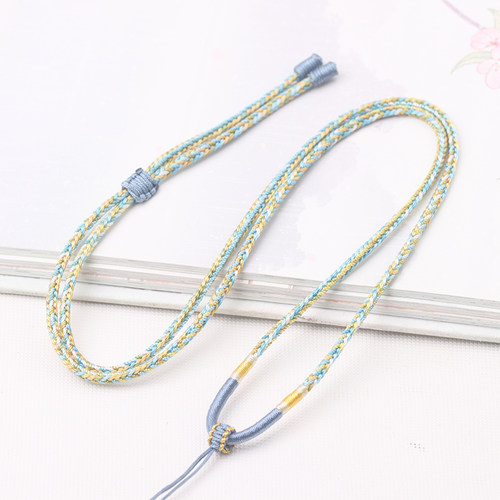 段染八股辫吊坠挂绳diy翡翠黄金