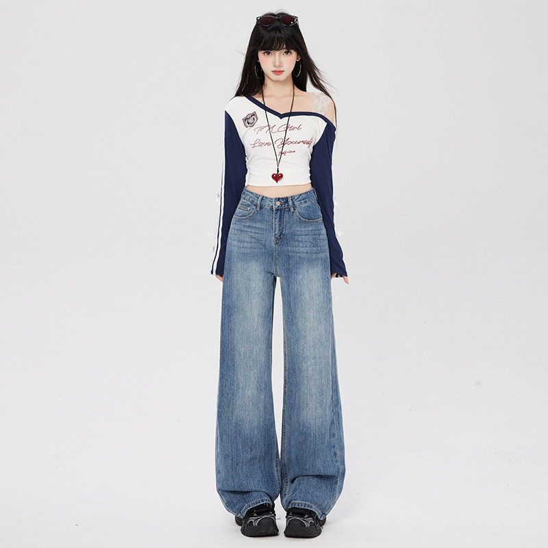 2026新款高腰显瘦直筒牛仔裤女