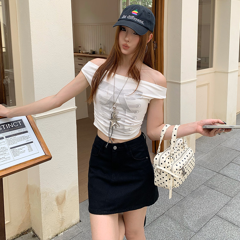 美式黑色高腰牛仔半身裙女2026新款夏季辣妹显瘦气质包臀a字短裙