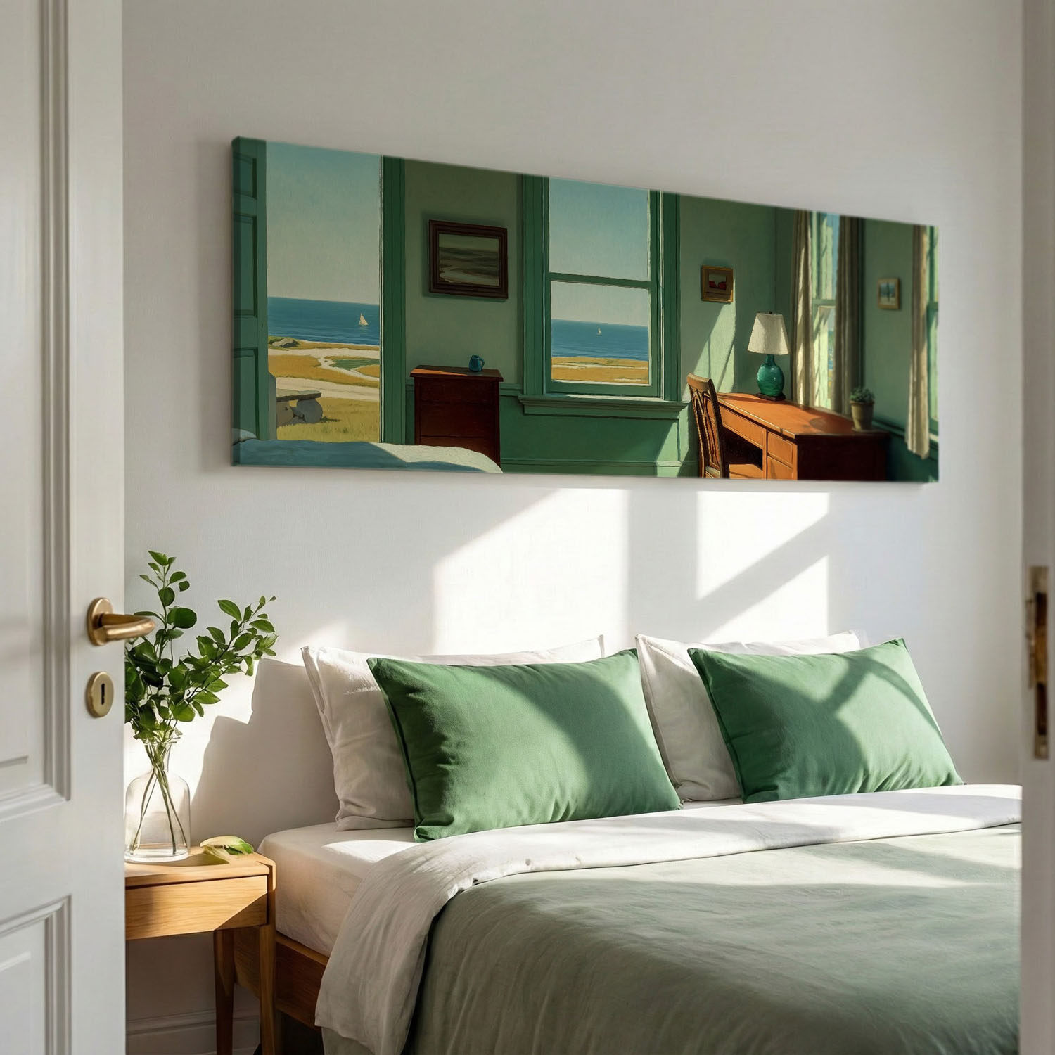 布纸有爱 午后听海 简约现代风景装饰画卧室横版大尺寸单幅挂画,家居饰品,现代装饰画,淘宝优惠券,粉丝福利购,淘宝优惠卷