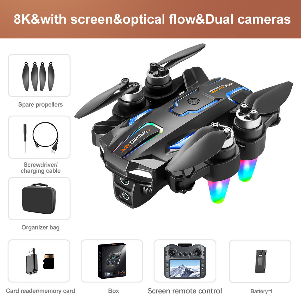 A22无人机带屏幕无刷四轴飞行器遥控飞机 With Screen Drone