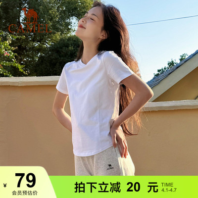 骆驼棉美式基础款女打底上衣