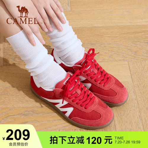 骆驼女鞋女新款德训鞋板鞋