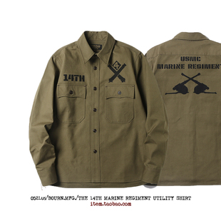 Bourn THE 14TH UTILITY SHIRT大炮图案重磅高密平纹衬衫外套
