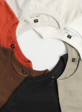 Bourn 定纺精梳长绒纯棉阿美咔叽复古打底短袖半袖纯色圆领T 25ss