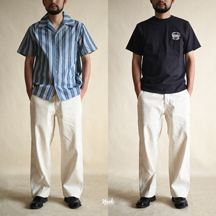 TROUSERS高密度定织复古斜纹高腰宽松直筒休闲长裤 Bourn TWILL