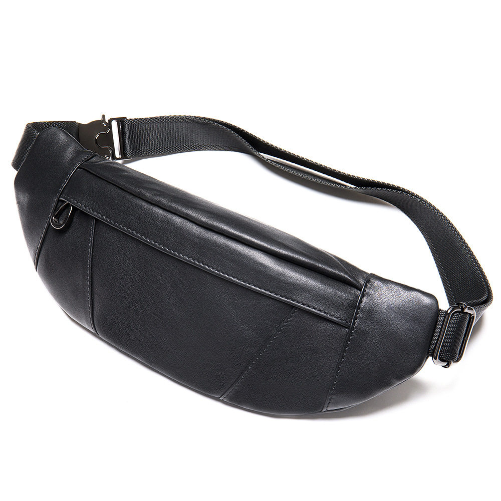 玛轮特真皮百搭腰包男款斜挎胸包感男士高档真皮挎包时尚男包