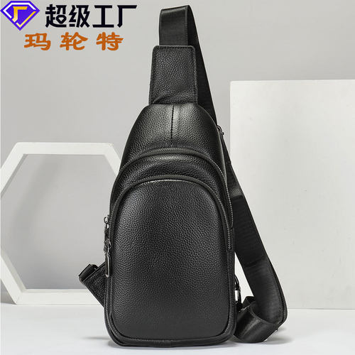 Сумка слинг натуральная кожа男胸包