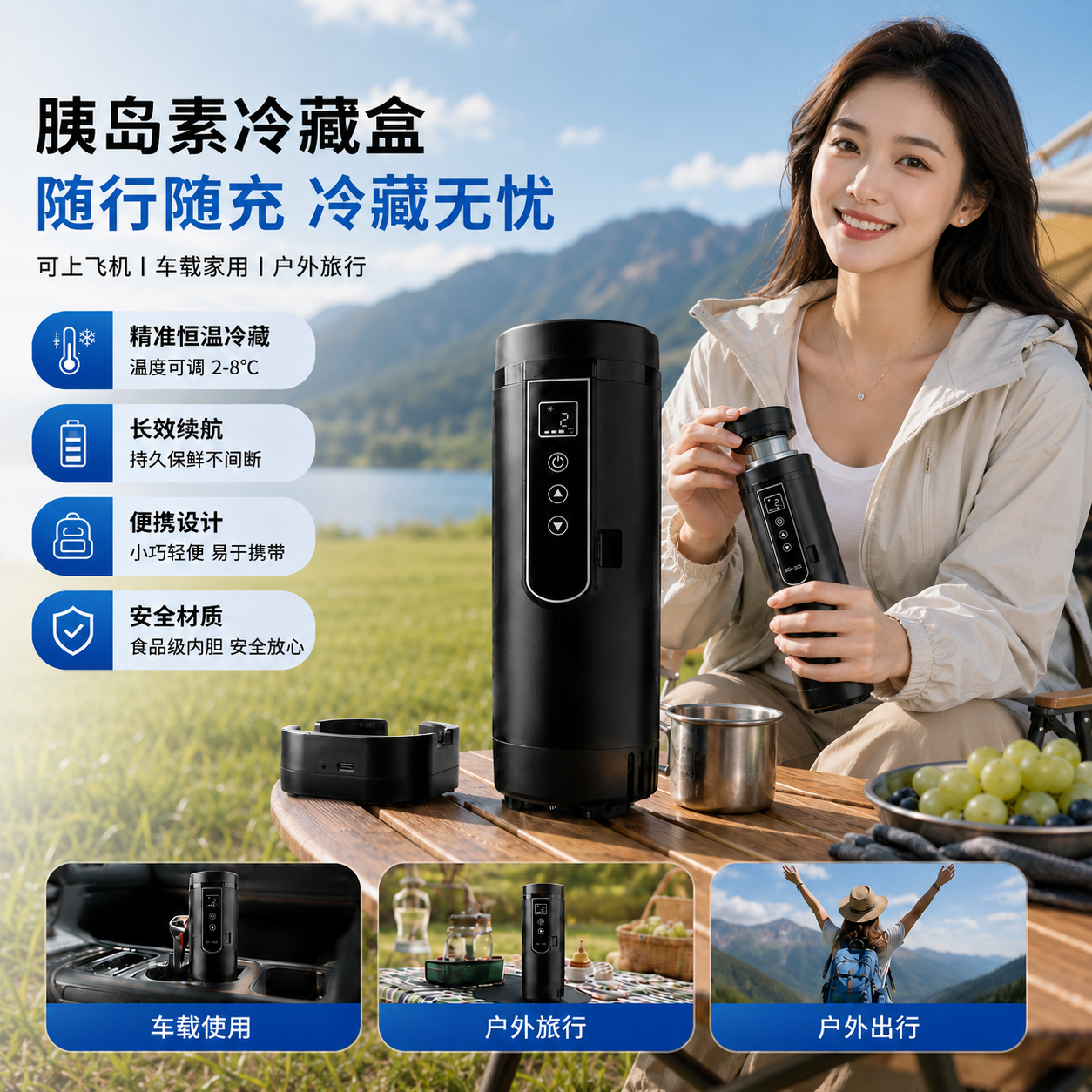 便携充电式胰岛素冷藏盒可上飞机