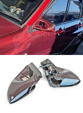 适用三菱蓝瑟Lancer Evolution8 9代碳纤维左右后视子弹镜 倒车镜