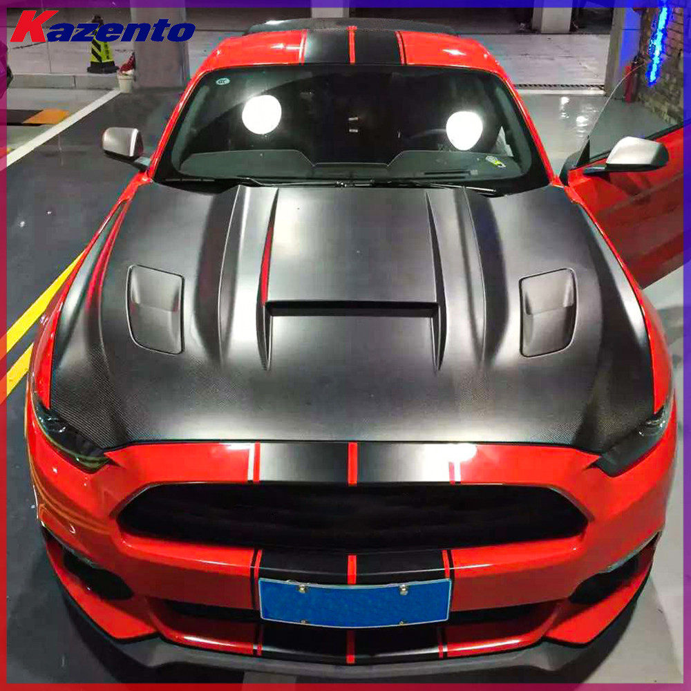 适用福特野马Mustang 碳纤维改装件 GT500多孔散热机盖引擎车头盖