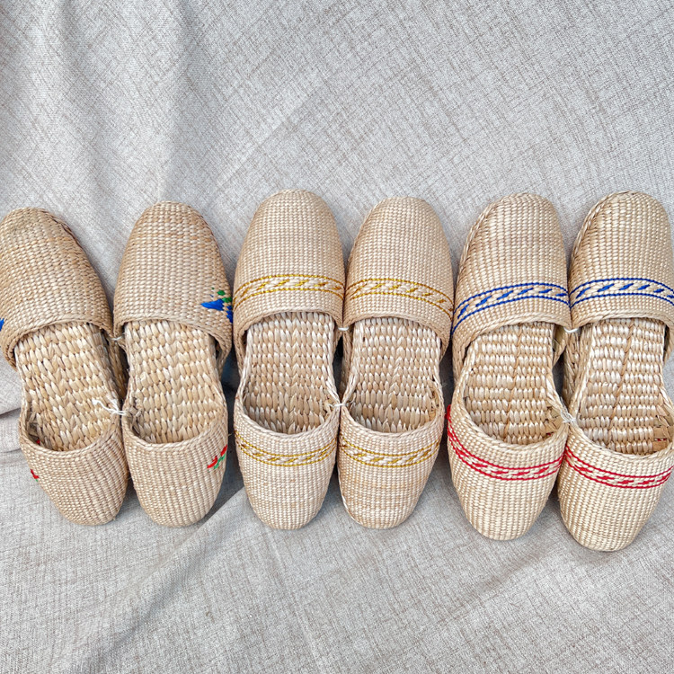 草鞋草编蒲草精编居家拖鞋工艺品天然纯手工包头拖鞋凉鞋