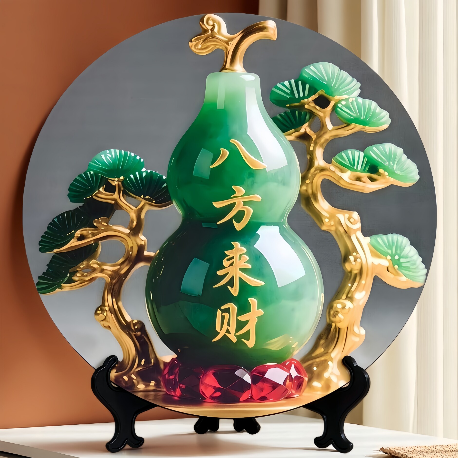 八方来财葫芦装饰画摆件镇宅招财进宝家居客厅入户玄关相框摆台