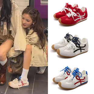 李宇春巴黎合伙人张予曦同款鞋内增高真皮德训鞋阿甘鞋女运动鞋子