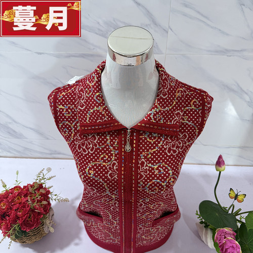 中老年女妈妈装宽松小个子针织衫