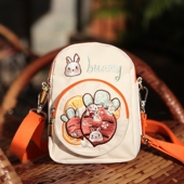 二次元 萌萌可爱包包手机包胡萝卜包刺绣小包三层斜挎包撞色面包包