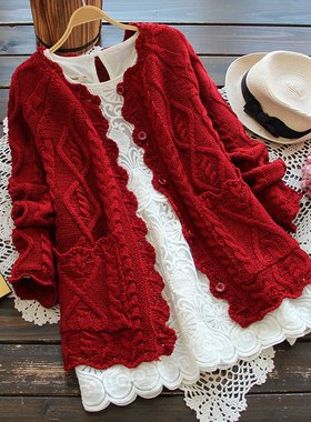 Spring outfit Komori women's side knit cardigan short jacket