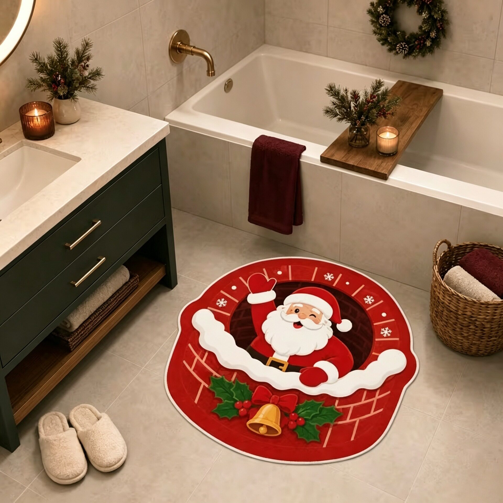 New Christmas shaped floor mat for home entrance carpet mat