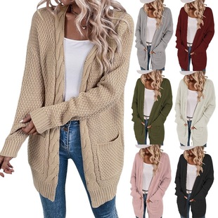 Sweater Knitted Autumn Winter Cardigan Women Knot