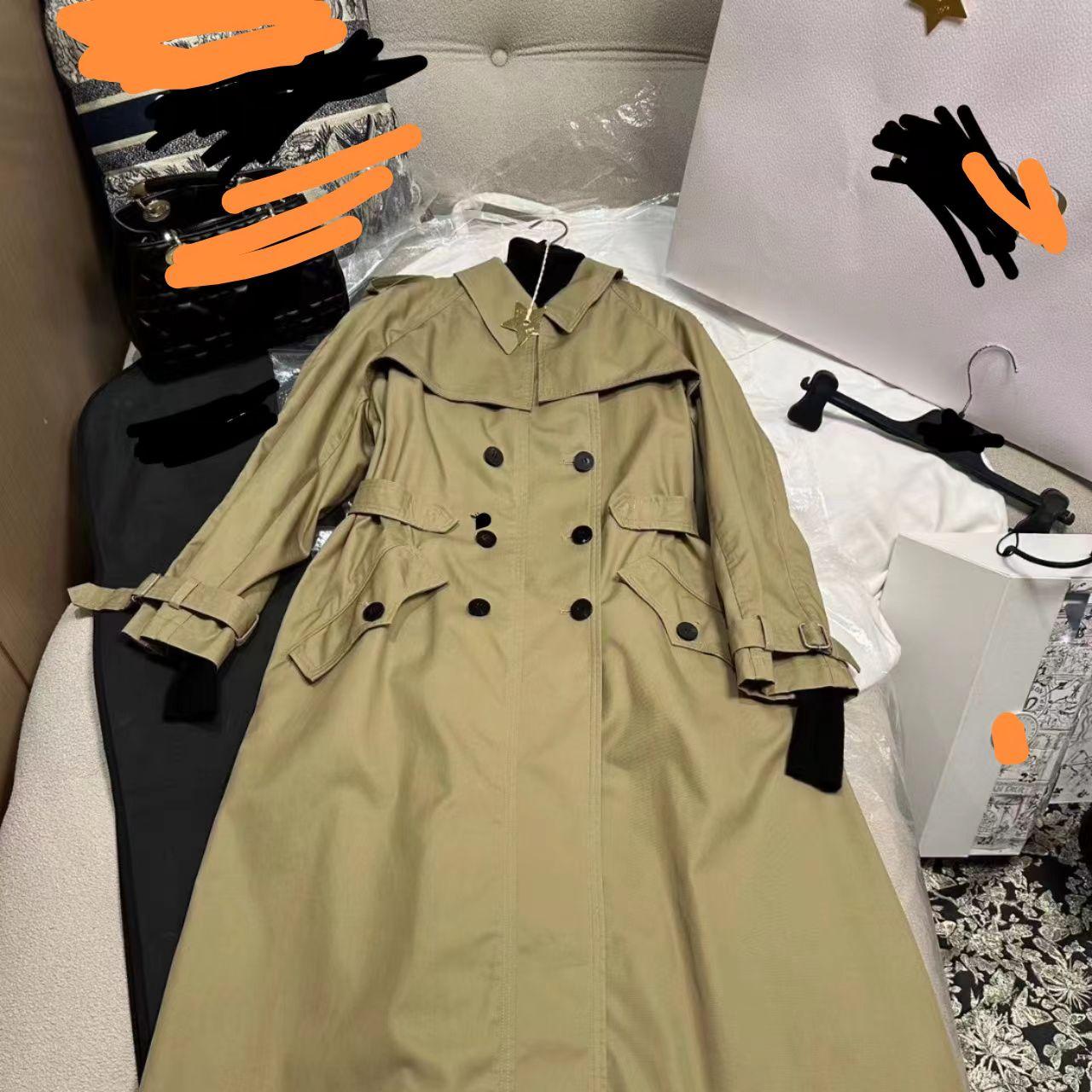 秋冬新品风衣外套中长款翻领后开叉设计经典款双排扣时尚精品大爱