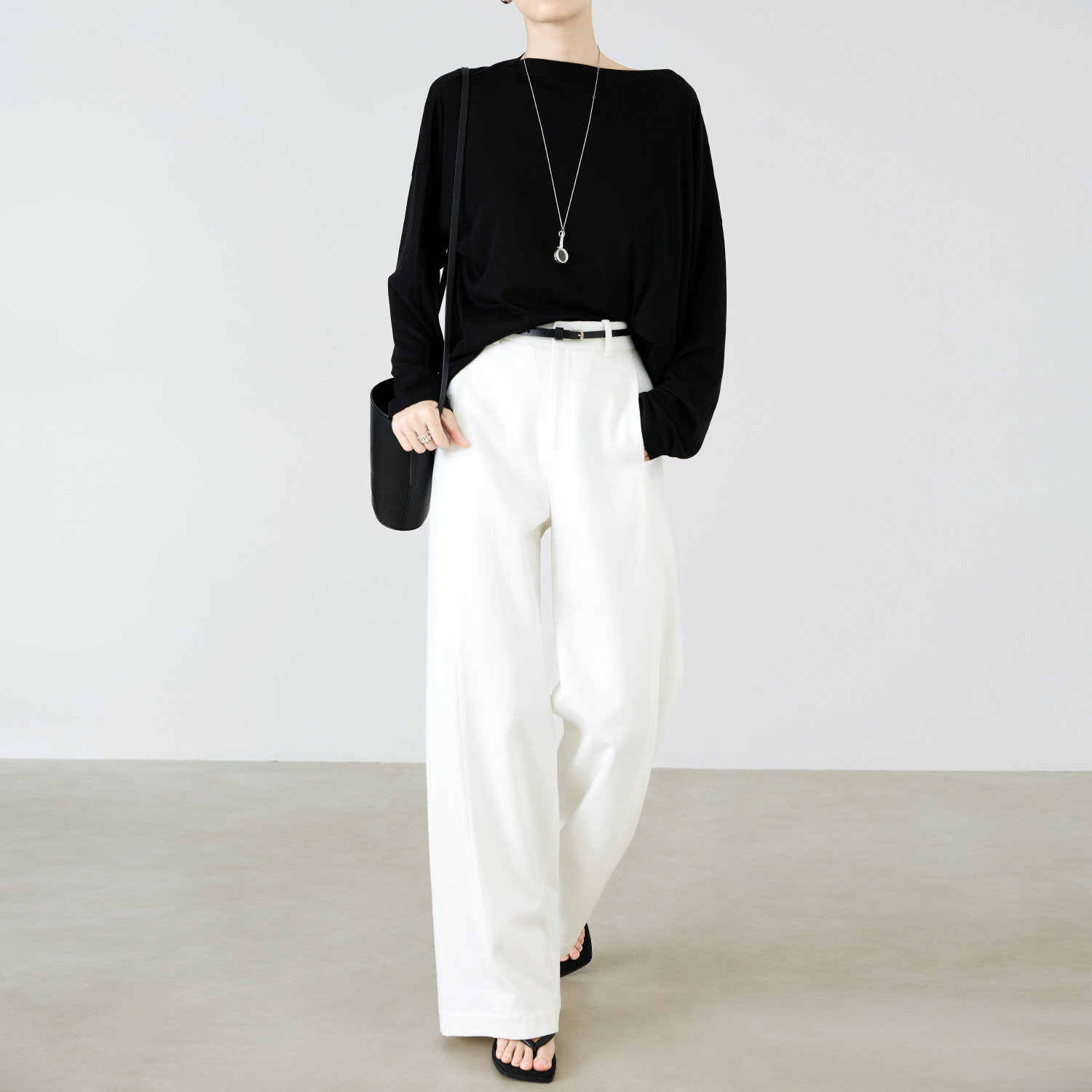 夏莫卡白色阔腿裤女2026新款显瘦宽松慵懒风天丝棉休闲裤加长7996