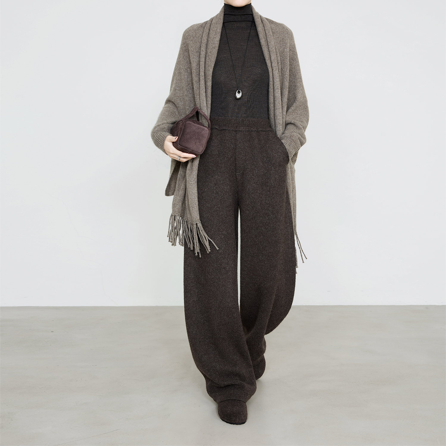 夏莫卡松紧腰时髦毛边香蕉奶奶裤